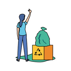 Avatar woman and recycle box design