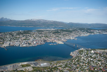 Panoramablick auf das Stadt Tromsø, Norwegen
