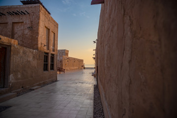 Alley leading to a seafront promenade, Qatar