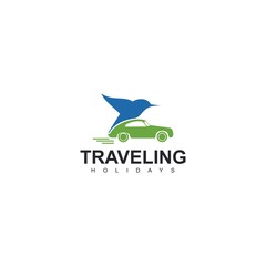 traveling logo template design vector