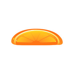 An inflatable glossy slice of orange for swimming in the water and the pool.