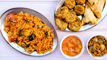Indian Style Vegetable Biryani Meal