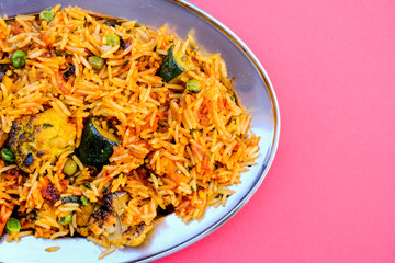 Indian Style Vegetable Biryani Meal