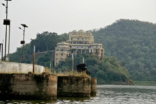 india - rajasthan - alwar - october 20, 2018 siliserh lake and palace