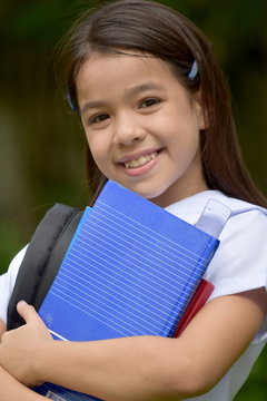 Smiling Cute Filipina Girl Student