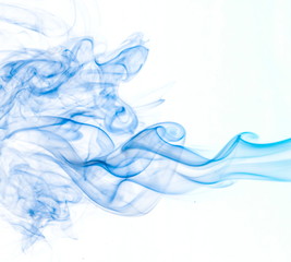 Fototapeta premium Blue smoke on white background