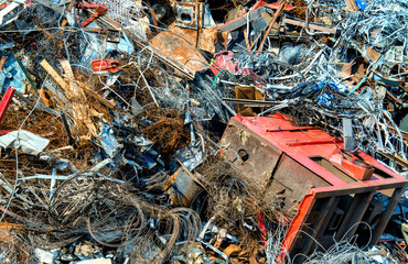 scrap metal at recycling yard