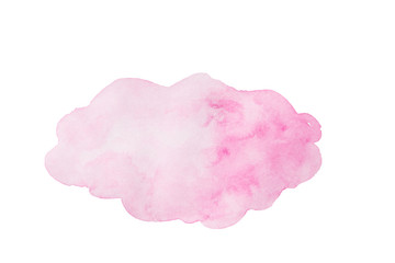 Abstract light pink watercolor painting background, hand drawn isolated on white