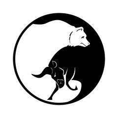 Bear and bull vector logo. Players on Exchange. Bulls and bears traders on a stock market. Vector.