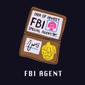 Special FBI Agent Id Vector Illustration On Black