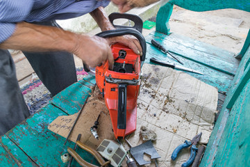 Repair of an old chainsaw