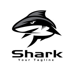 Swimming style shark logo design inspiration