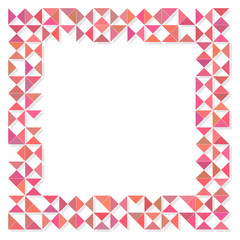 Modern frame with colorfull geometric triangle pattern.