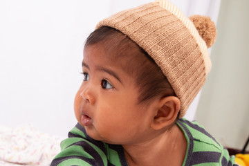 Cute little asian baby