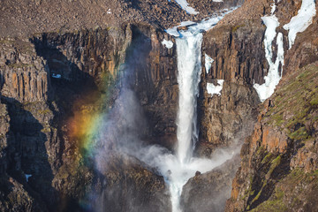 Waterfall on the Hikikal River, Putorana Plateau. Russia