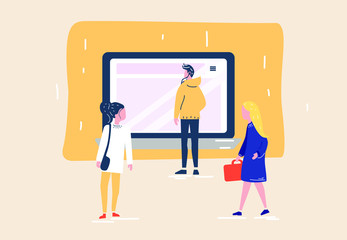 People and social networks concept illustration. 