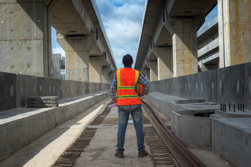 man on railway platform