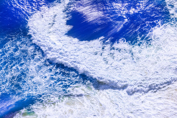  Soft wave of blue ocean in Bali,Indonesia.