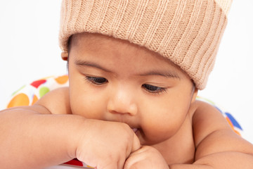 Cute little asian baby boy