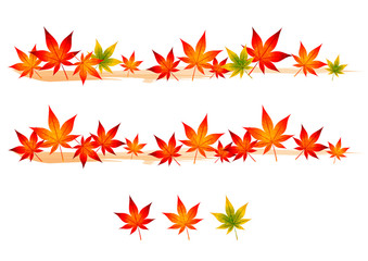 デコレーション 並んだもみじ Autumn leaves frame