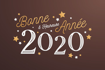 Bonne et Heureuse Année 2020, carte de voeux