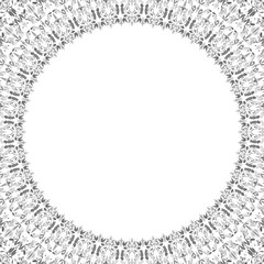 Round floral frame design - abstract vector border graphic element