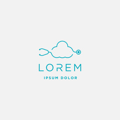 Cloud Medical Logo Design Vector Illustration sign