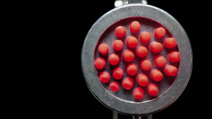 Meat grinder grinds the abstract meat.