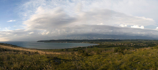 landscape with lake and clouds