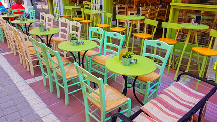 coffee shop tables and chairs outdoor place