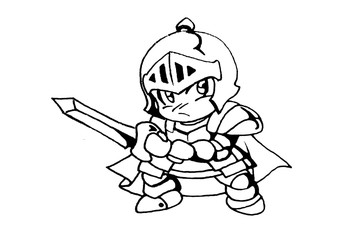 ナイトの塗り絵