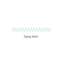 Seamless zigzag sewing or embroidery stitch brush vector illustration isolated.