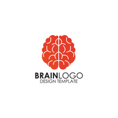 Human brain logo design vector template