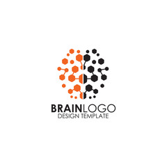 Human brain logo design vector template