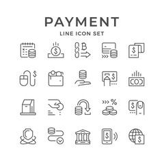 Set line icons of payment