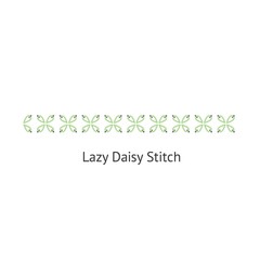 Seamless Lazy Daizy decorative stitch brush vector illustration isolated on white.