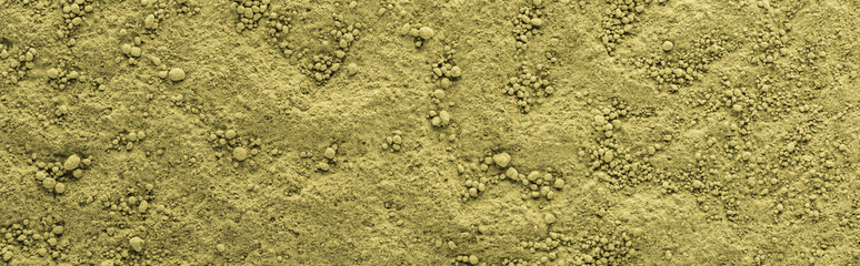 top view of green matcha tea powder