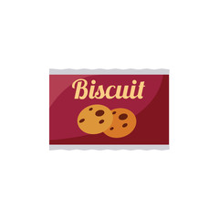 Paper packaging for biscuit cookies or snack flat vector illustration isolated.