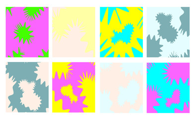 Set of 8 backgrounds. Vector illustration of the design.