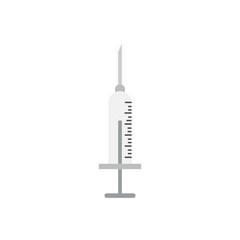 Empty disposable syringe icon for injection, medical and pharmacy concept.