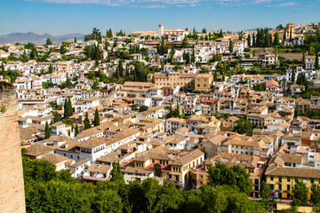 Fototapeta na wymiar GRANADA, Spain: The Old Town of Granada seen from the Alhambra
