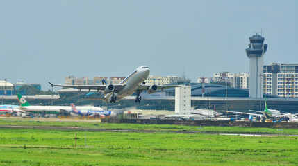 Airplane taking-off from Tan Son Nhat Airport