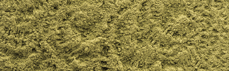 top view of green matcha tea powder