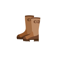 Icon with pair of brown firefighter rubber boots.