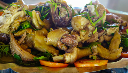 Chicken grilled meat in a barbecue sauce