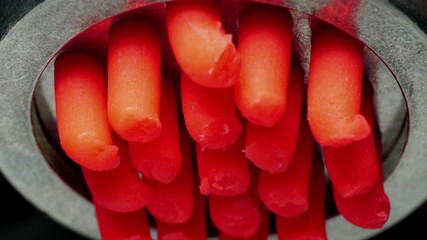 Meat grinder grinds the abstract meat.