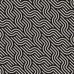 Vector seamless interlocking pattern. Concentric bold circles. Geometric striped ornament. Round lines stylish background.
