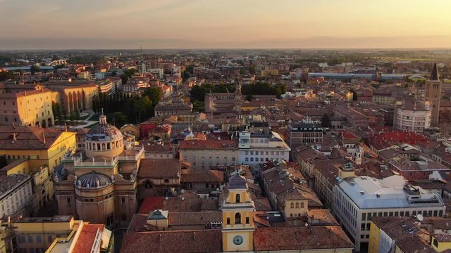 parma city centre garibaldi square aerial view