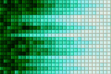 Regular grid of square tiles, emerald green gradient color