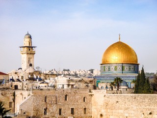 Fototapeta na wymiar Beautiful Old Jerusalem, The Wall of Tears, Israel.